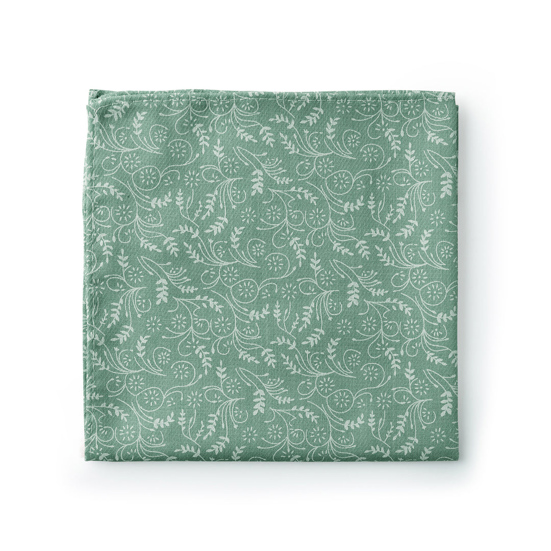 Floral Pocket Square - Dusty Sage