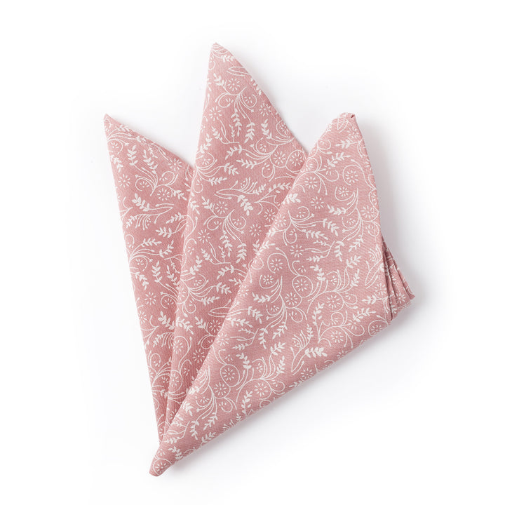 Floral Pocket Square - Dusty Rose