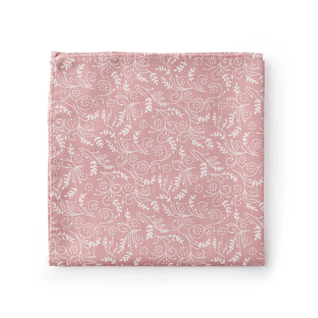 Floral Pocket Square - Dusty Rose