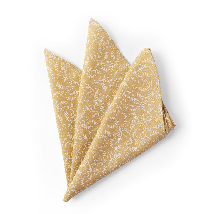 Floral Pocket Square - Honey