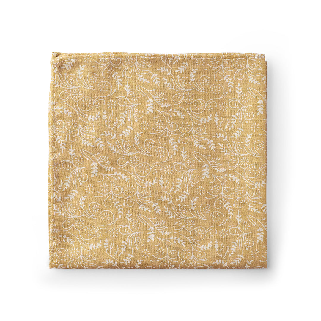 Floral Pocket Square - Honey