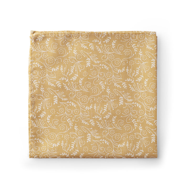 Floral Pocket Square - Honey