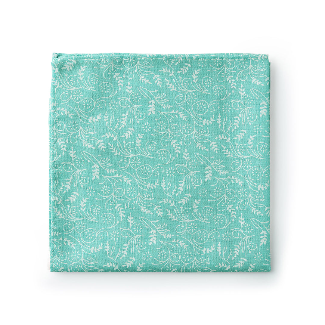 Wedding Floral Pocket Square - Turquoise
