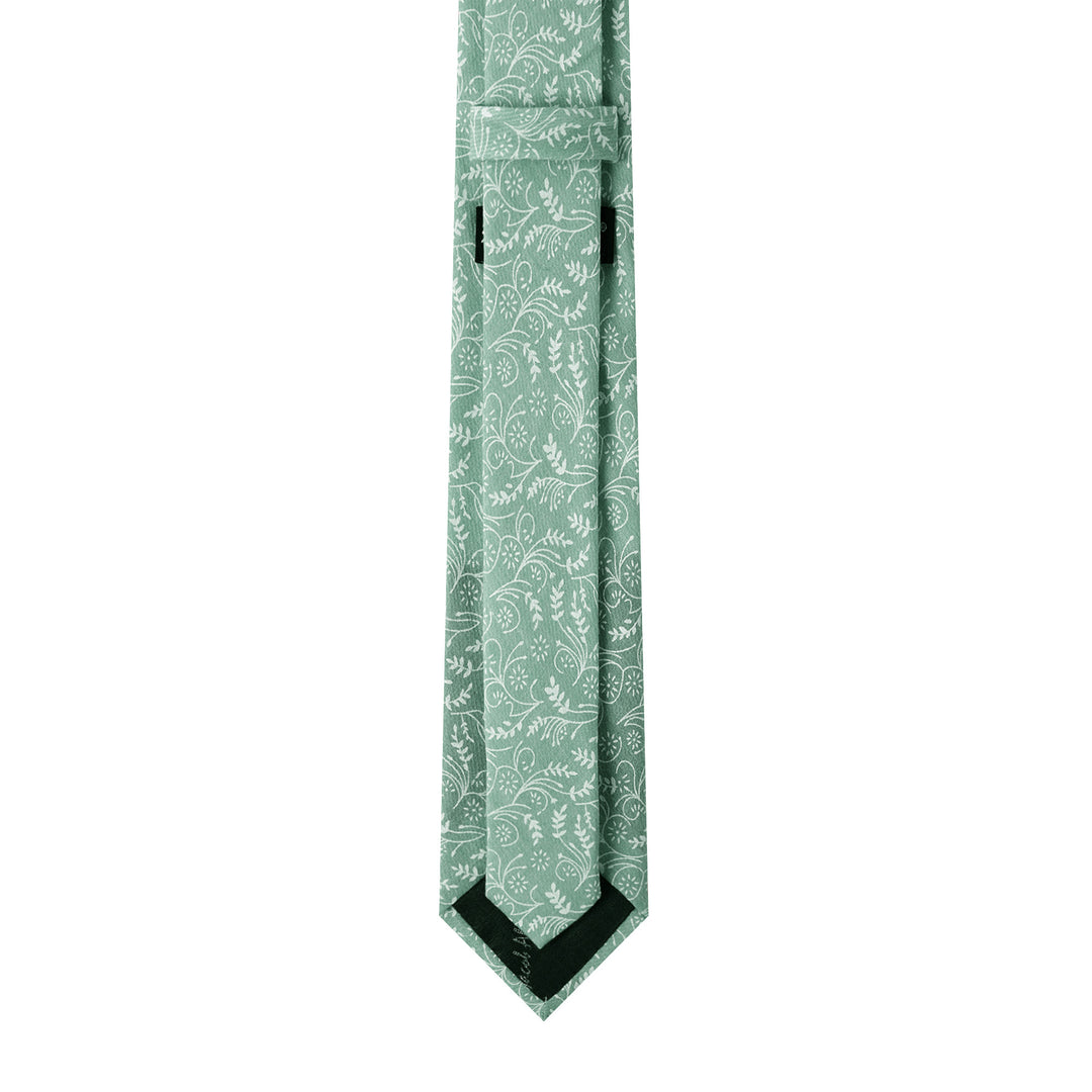Floral Slim Tie - Dusty Sage