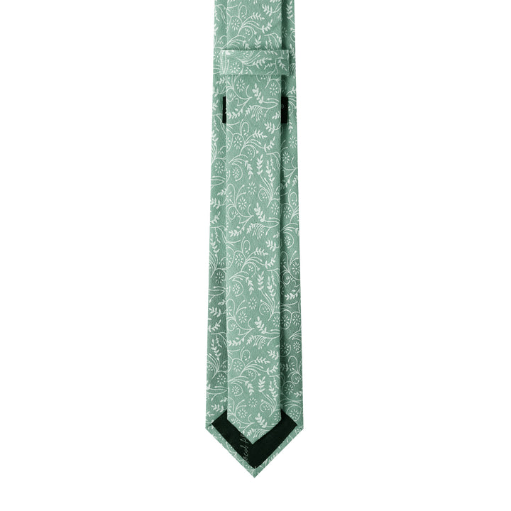 Floral Slim Tie - Dusty Sage