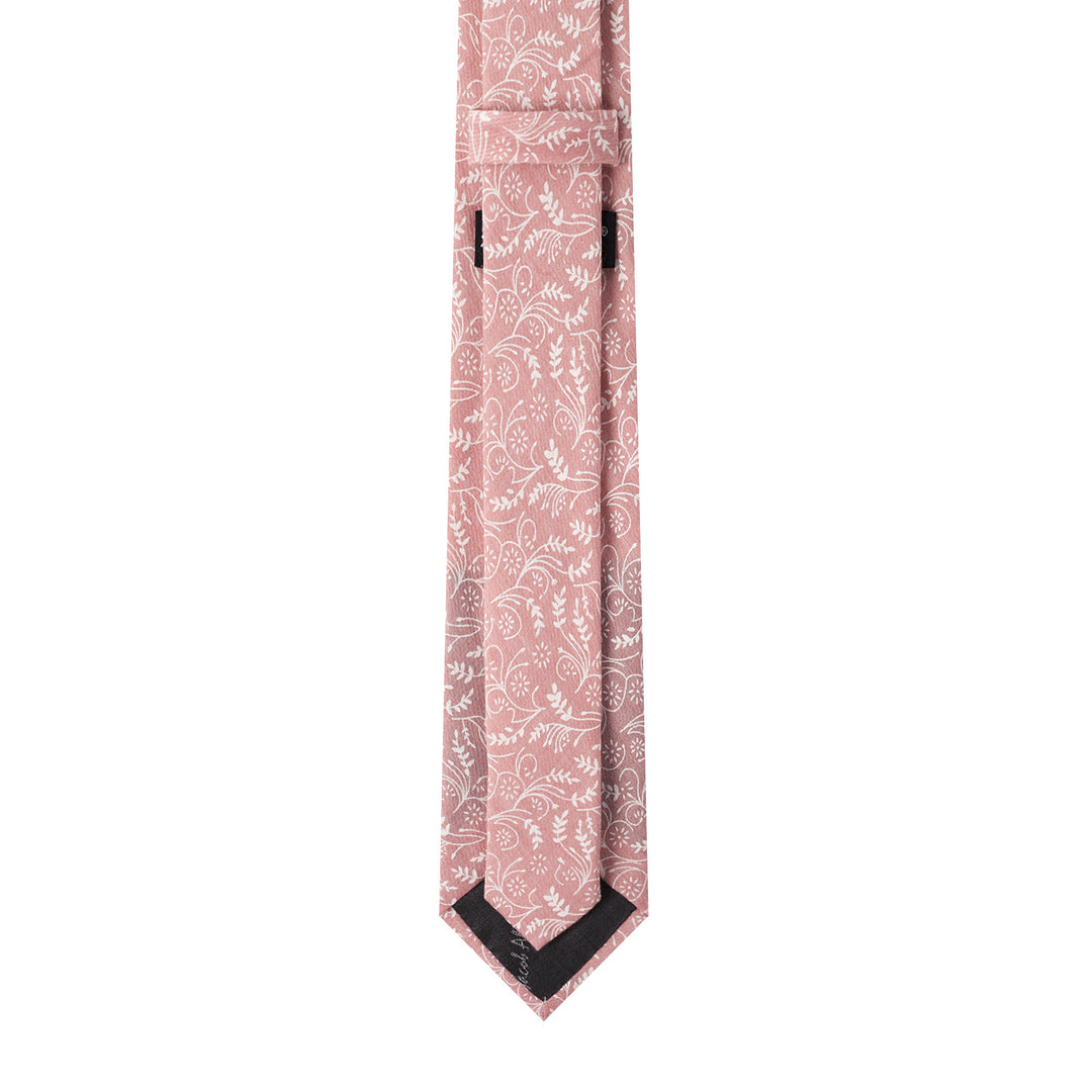 Floral Slim Tie - Dusty Rose