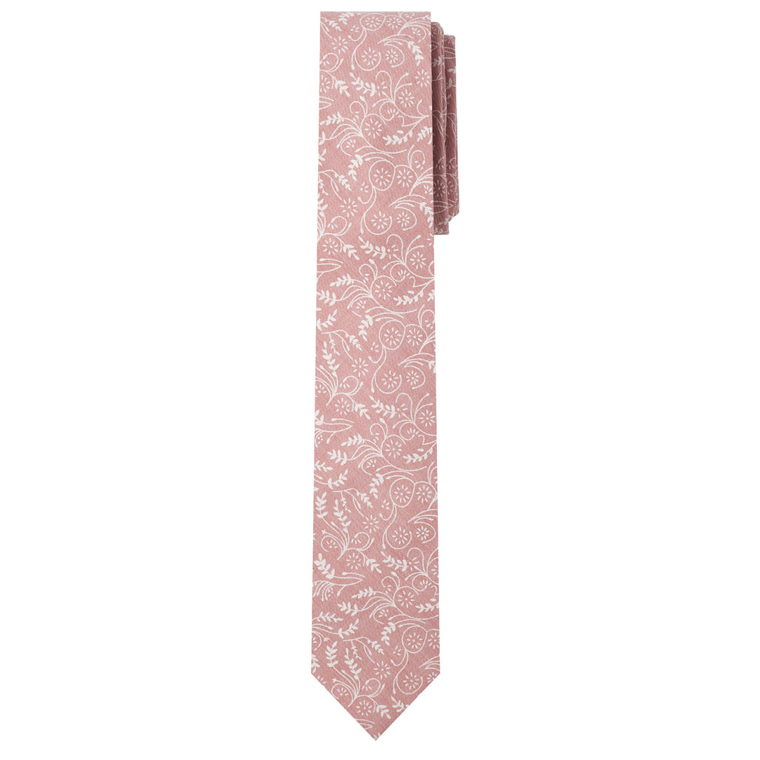 Floral Slim Tie - Dusty Rose