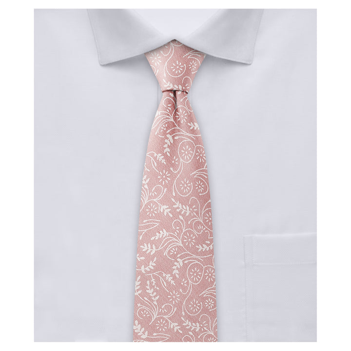 Floral Slim Tie - Dusty Rose