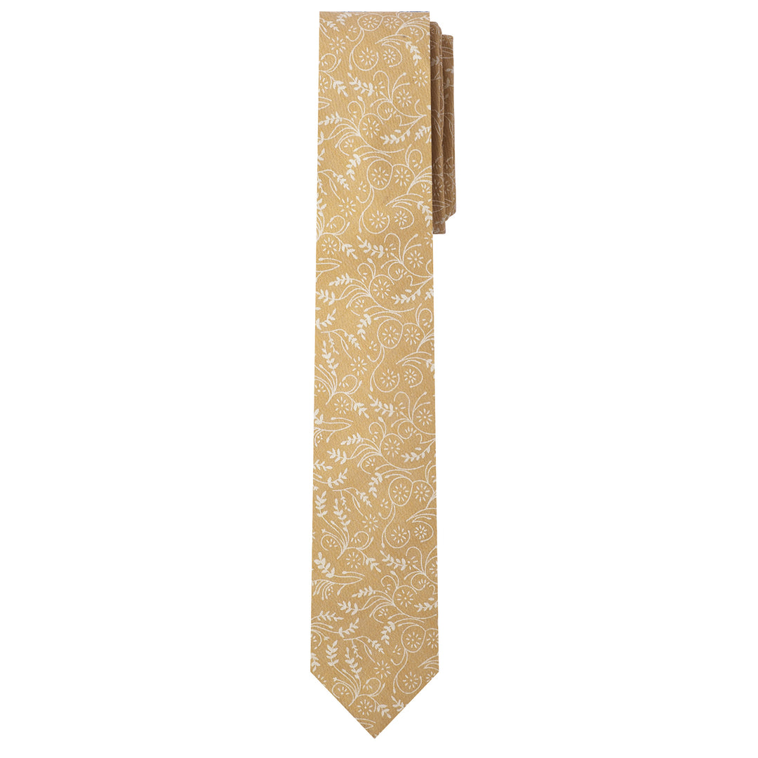 Floral Slim Tie - Honey
