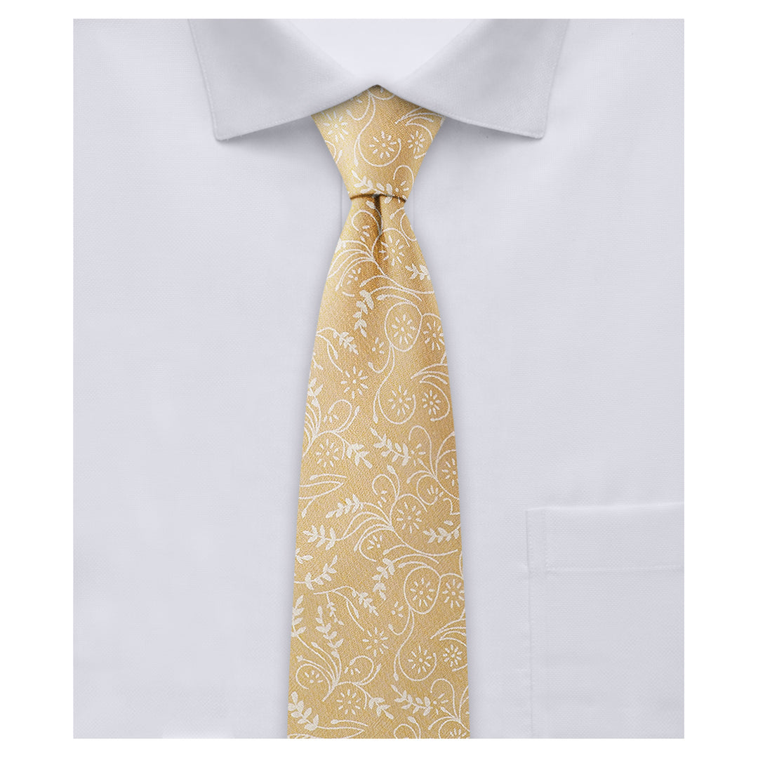 Floral Slim Tie - Honey