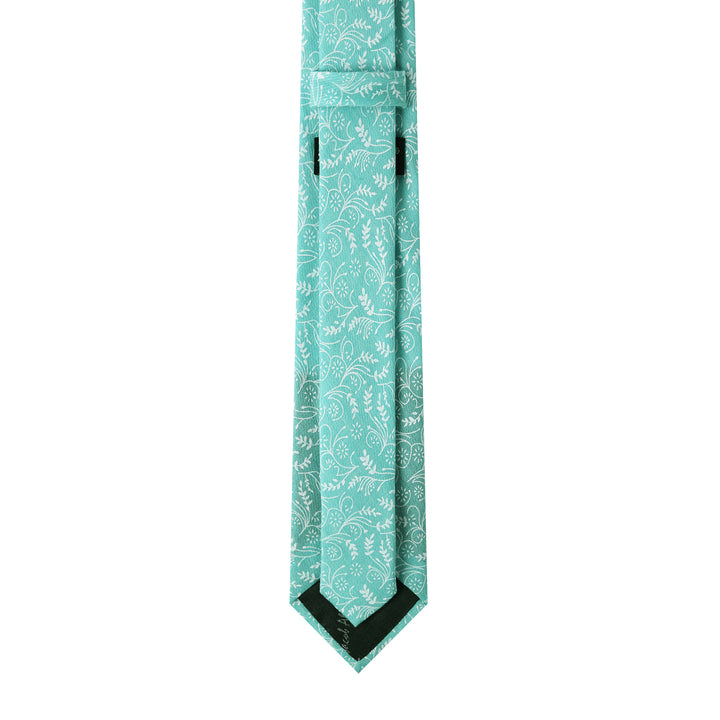 Floral Slim Tie - Turquoise
