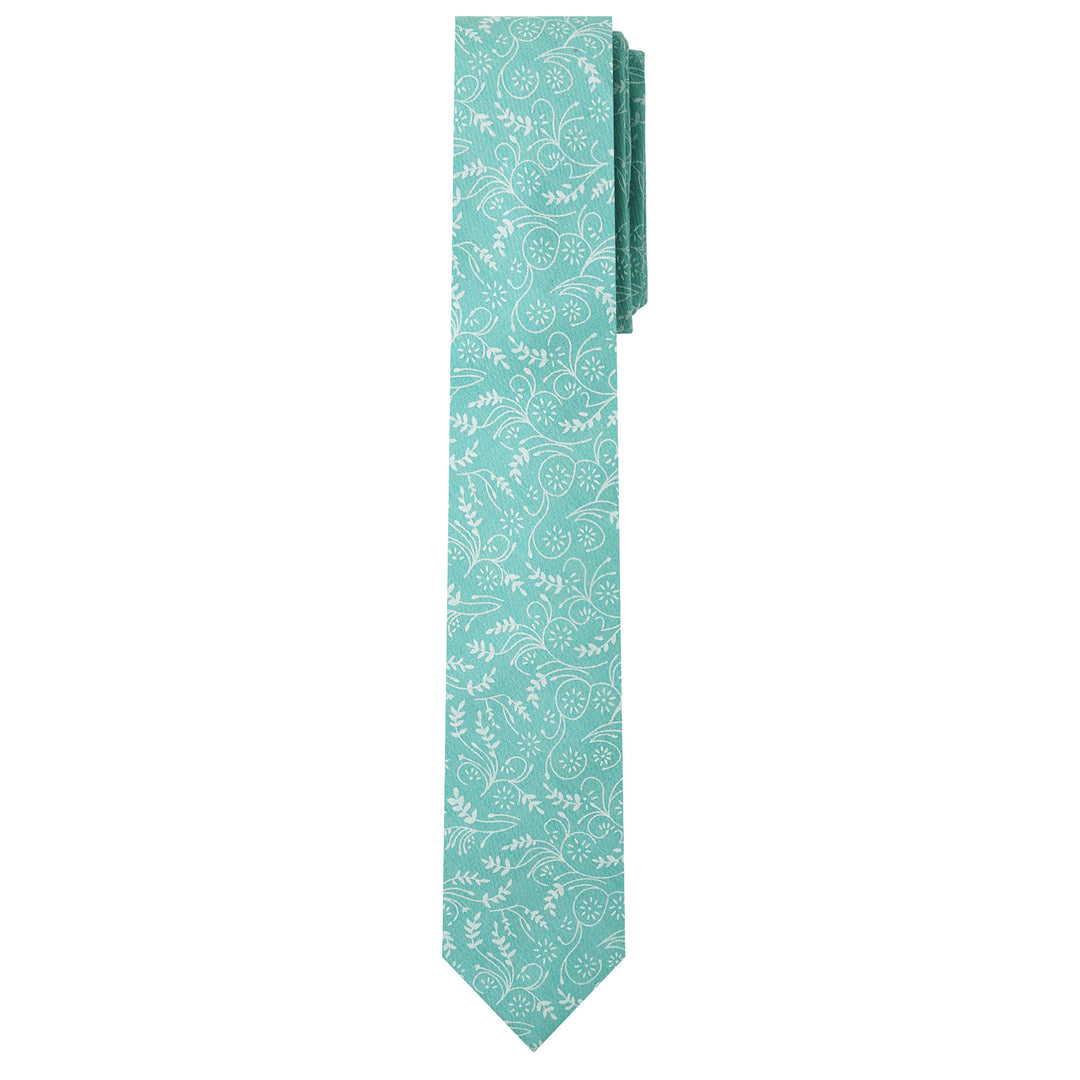 Floral Slim Tie - Turquoise