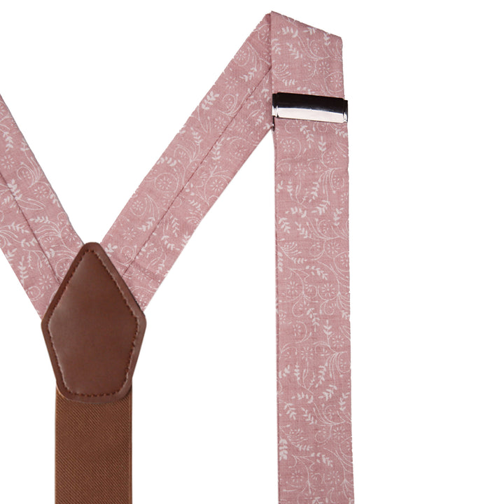 Floral Suspenders - Dusty Rose