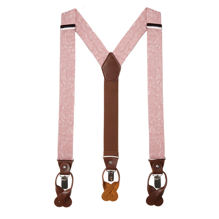 Floral Suspenders - Dusty Rose