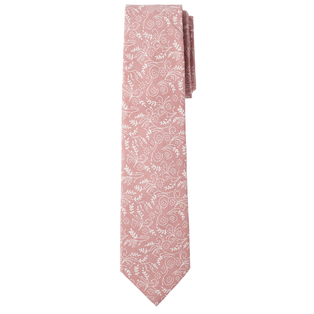Wedding Floral Extra Long Tie - Dusty Rose