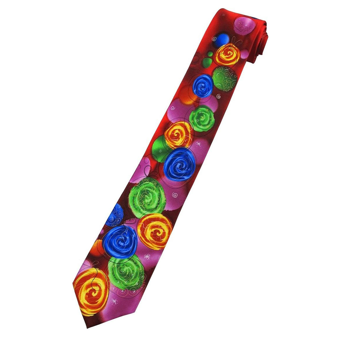 Jerry Garcia Christmas Swirling Balls Tie