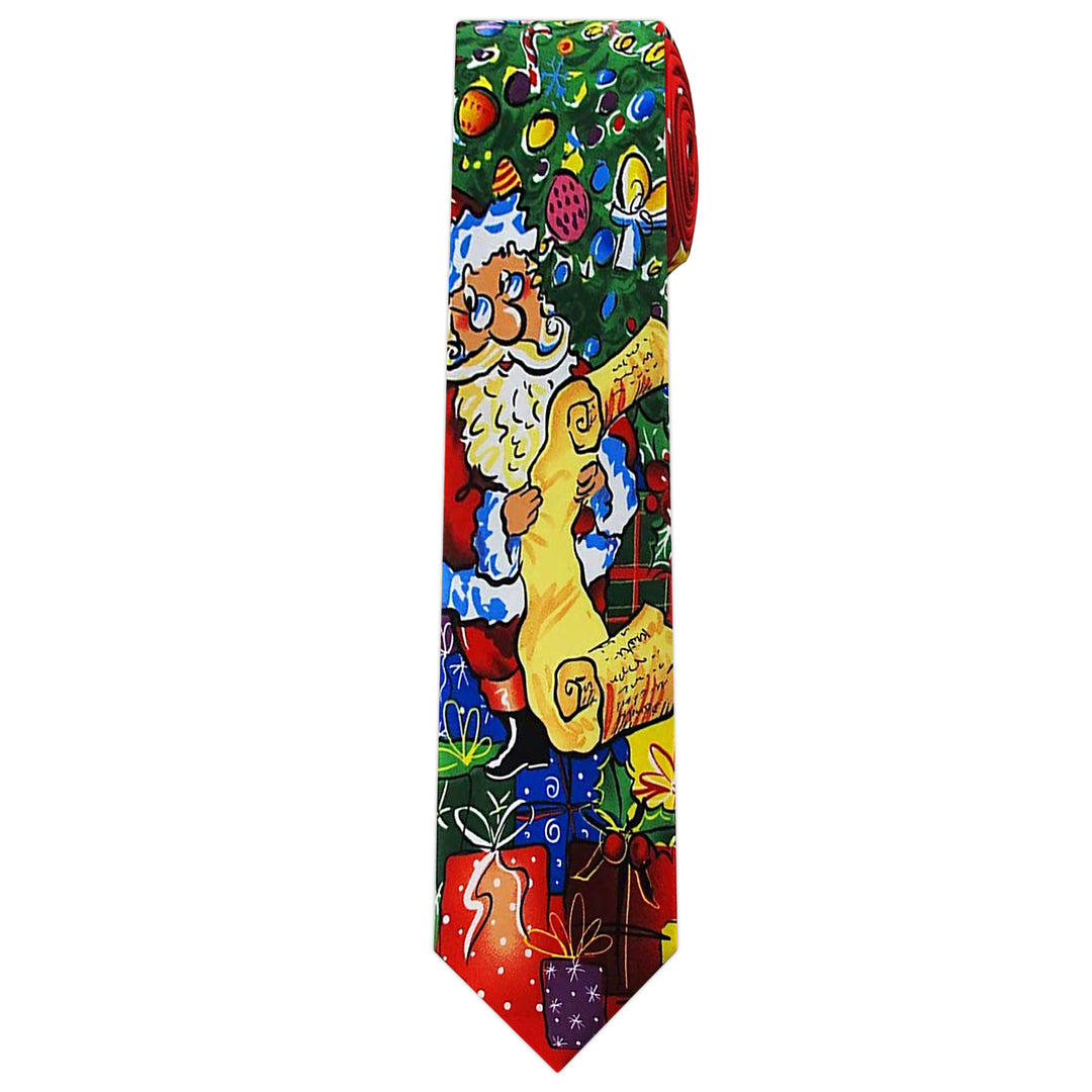 Jerry Garcia Christmas Santa List Extra Long Tie
