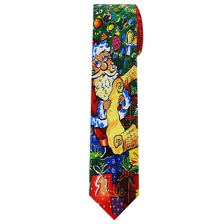 Jerry Garcia Christmas Santa List Extra Long Tie