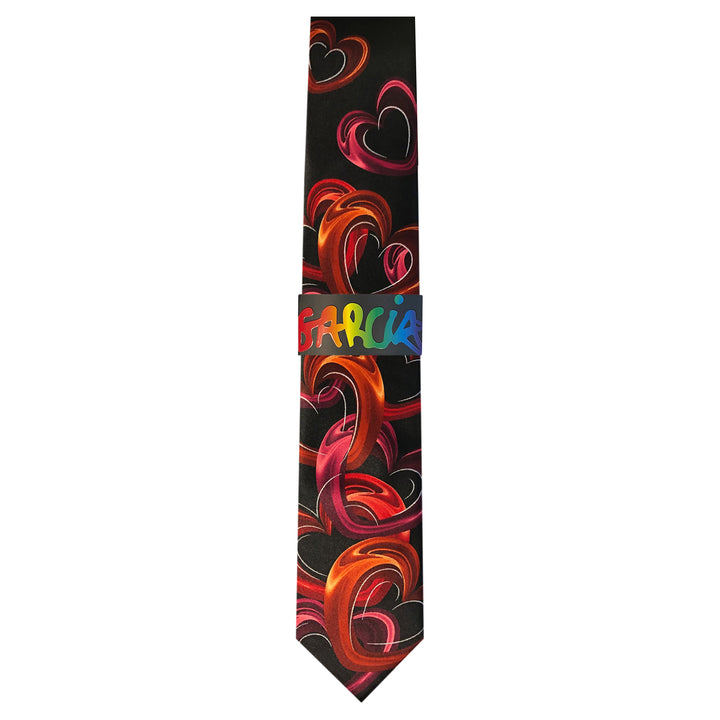 Jerry Garcia Valentine's Bubbly Hearts Extra Long Tie