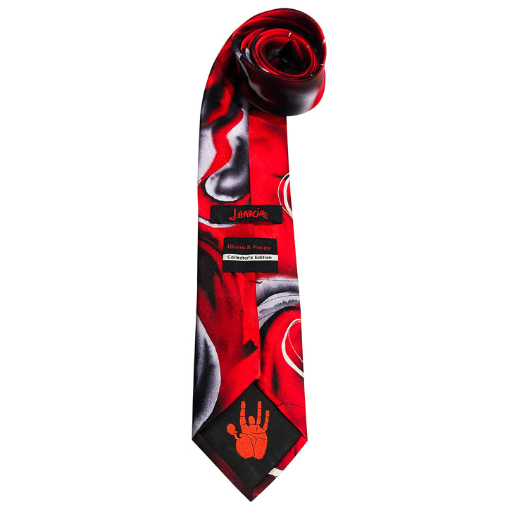 Jerry Garcia Rhino and Puppy Extra Long Tie - Red