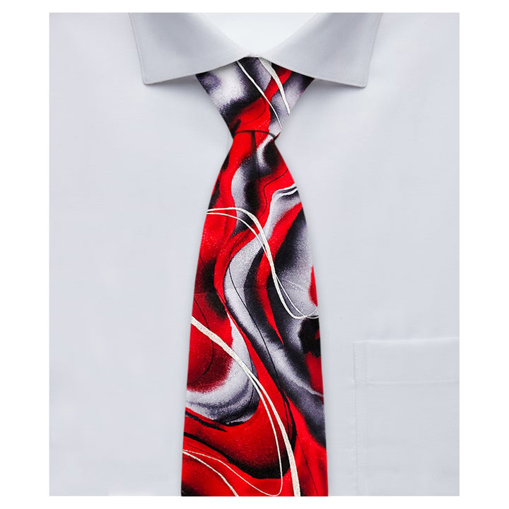 Jerry Garcia Rhino and Puppy Extra Long Tie - Red