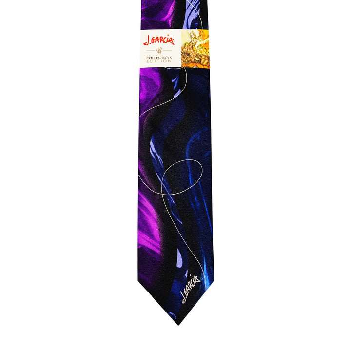 Jerry Garcia Butterfly Trap Line Swirls Extra Long Tie - Purple