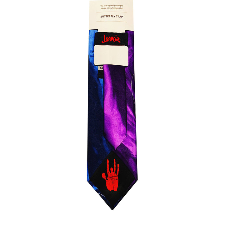 Jerry Garcia Butterfly Trap Line Swirls Extra Long Tie - Purple