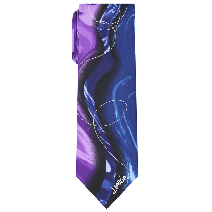 Jerry Garcia Butterfly Trap Line Swirls Tie - Purple