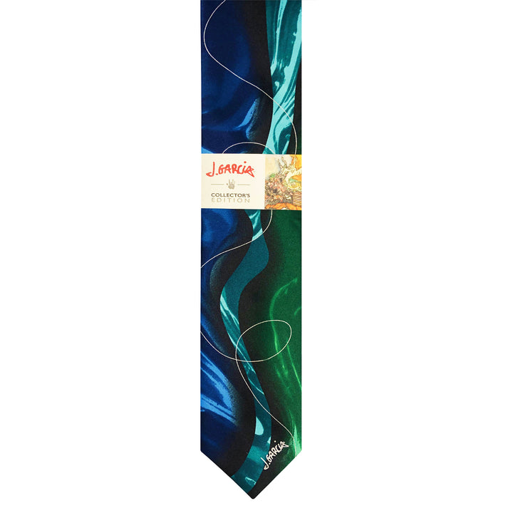 Jerry Garcia Butterfly Trap Line Swirls Tie - Teal