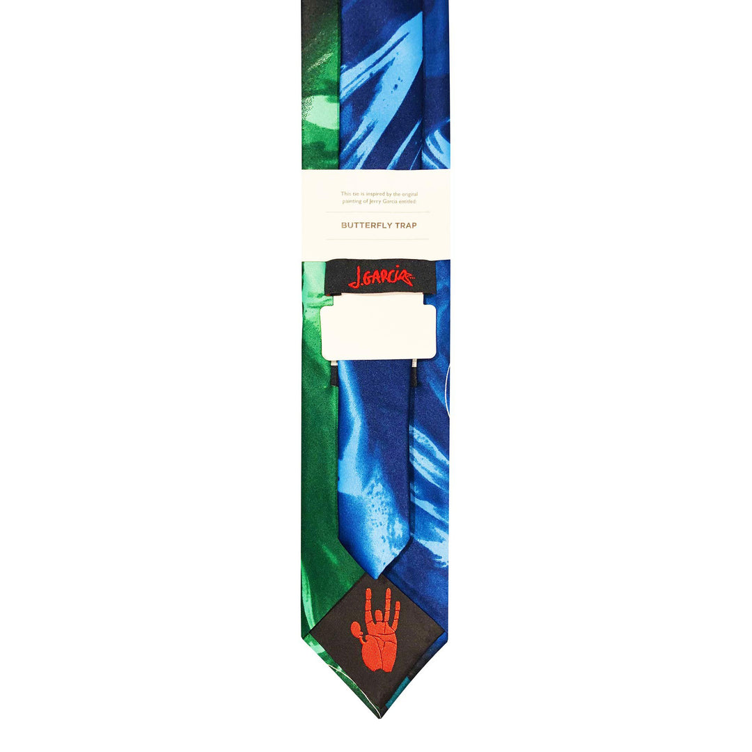 Jerry Garcia Butterfly Trap Line Swirls Tie - Teal