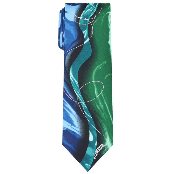 Jerry Garcia Butterfly Trap Line Swirls Tie - Teal