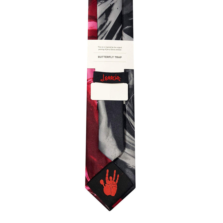 Jerry Garcia Butterfly Trap Line Swirls Extra Long Tie - Red
