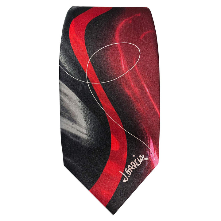 Jerry Garcia Butterfly Trap Line Swirls Tie - Red