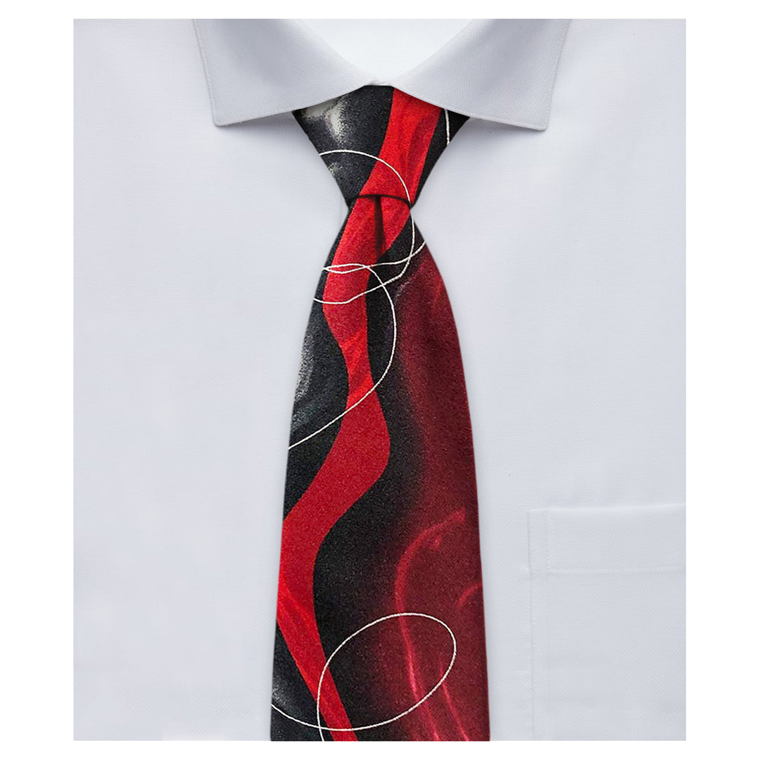 Jerry Garcia Butterfly Trap Line Swirls Tie - Red