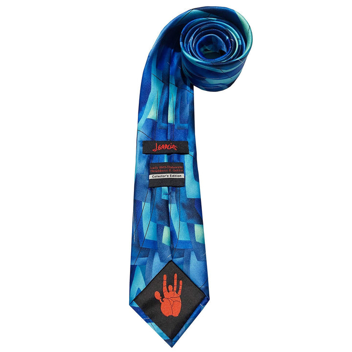 Jerry Garcia Lady with Elaborate Headdress and Gekko Extra Long Tie