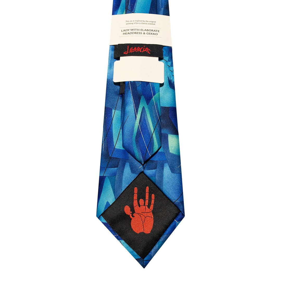 Jerry Garcia Lady with Elaborate Headdress and Gekko Extra Long Tie
