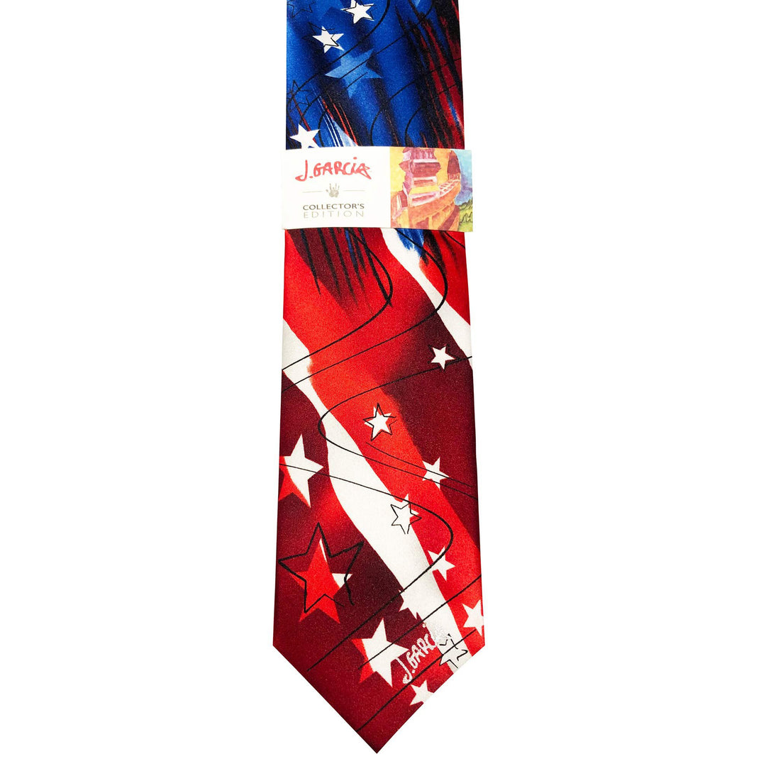 Jerry Garcia 4th of July USA Flag Extra Long Tie