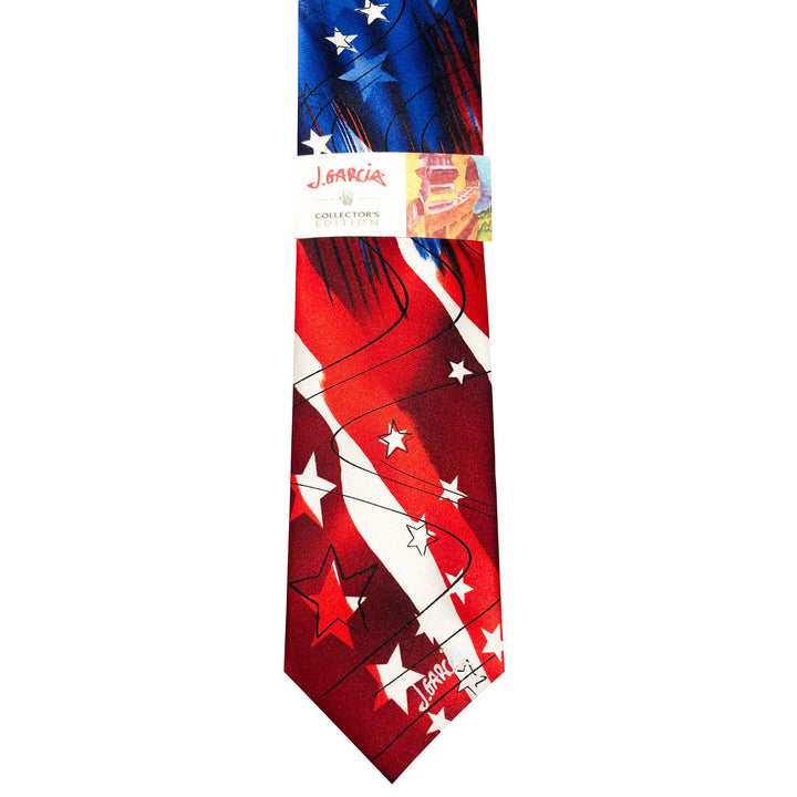 Jerry Garcia 4th of July USA Flag Extra Long Tie
