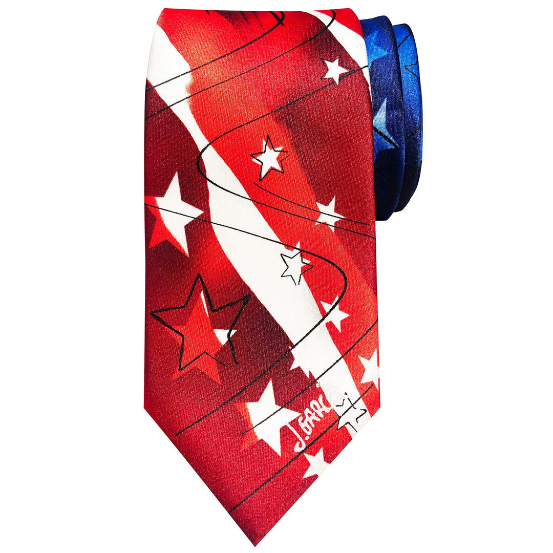 Jerry Garcia 4th of July USA Flag Extra Long Tie