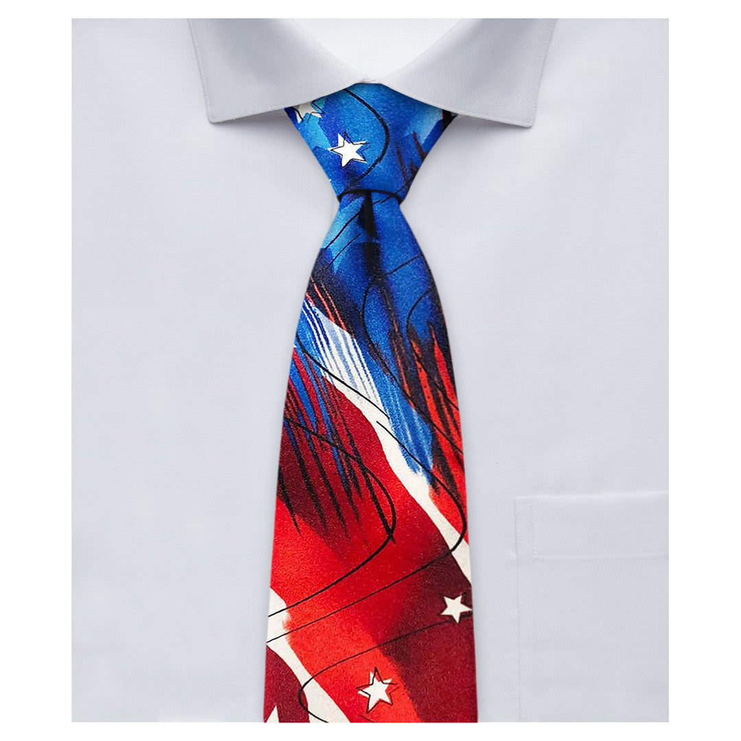 Jerry Garcia 4th of July USA Flag Extra Long Tie