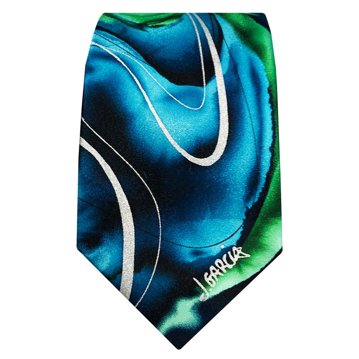 Jerry Garcia Rhino and Puppy Tie - Teal