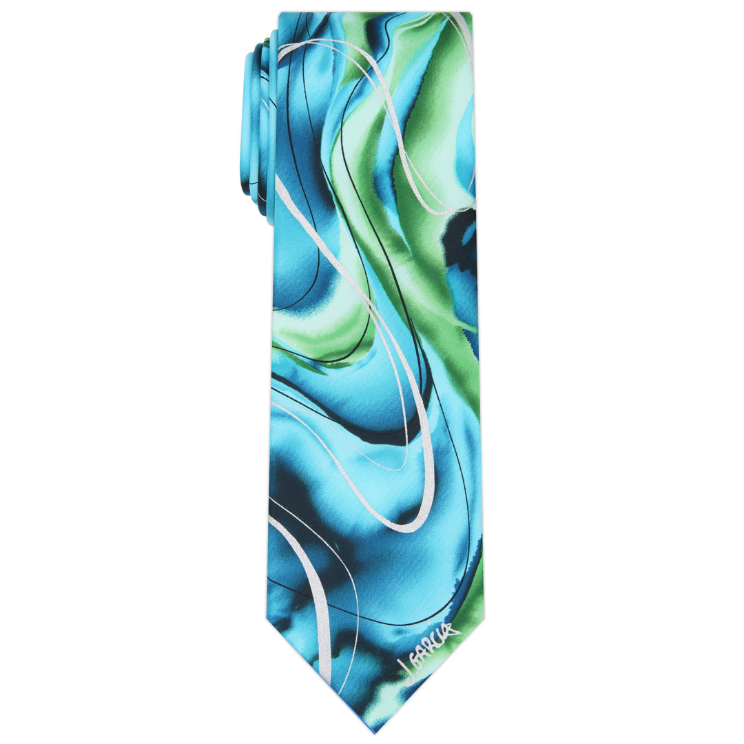 Jerry Garcia Rhino and Puppy Tie - Teal