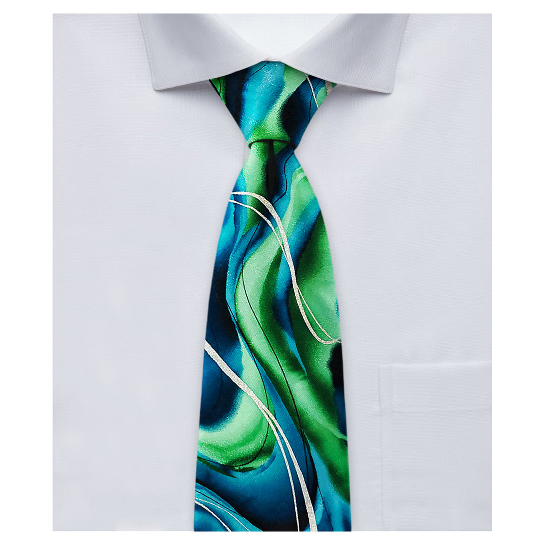 Jerry Garcia Rhino and Puppy Tie - Teal