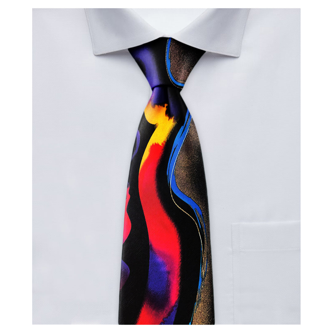 Jerry Garcia Wetland II Wavy Extra Long Tie - Orange