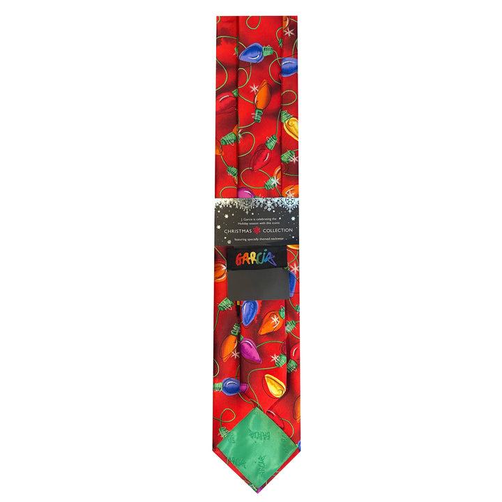 Jerry Garcia Christmas Lights Extra Long Tie - Red
