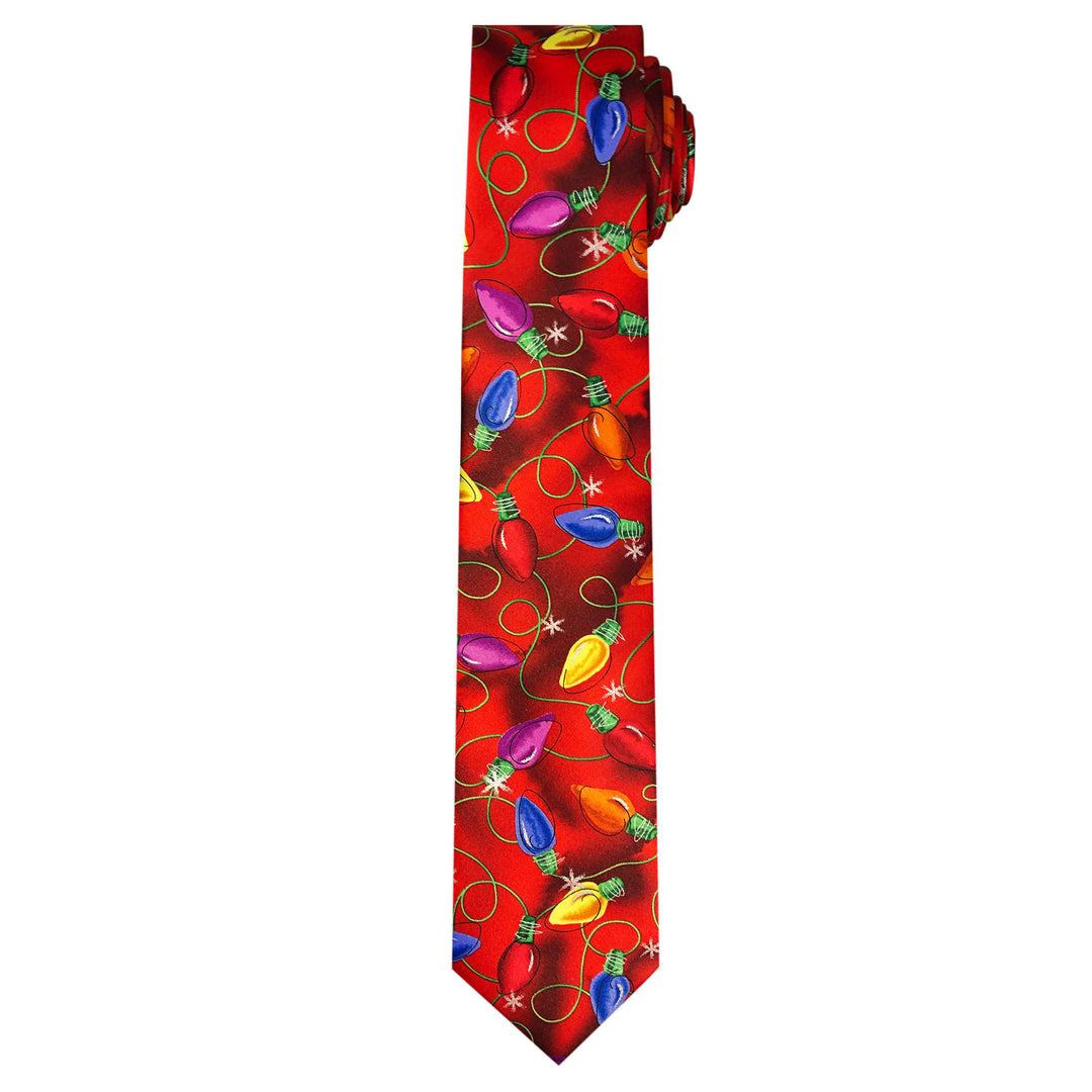 Jerry Garcia Christmas Lights Tie - Red