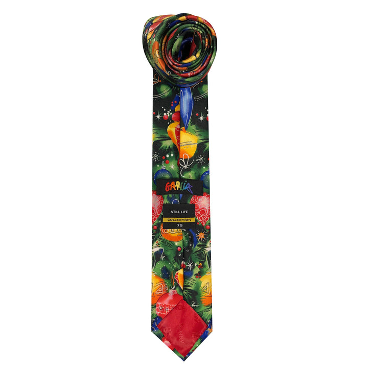 Jerry Garcia Christmas Fancy Tree Extra Long Tie