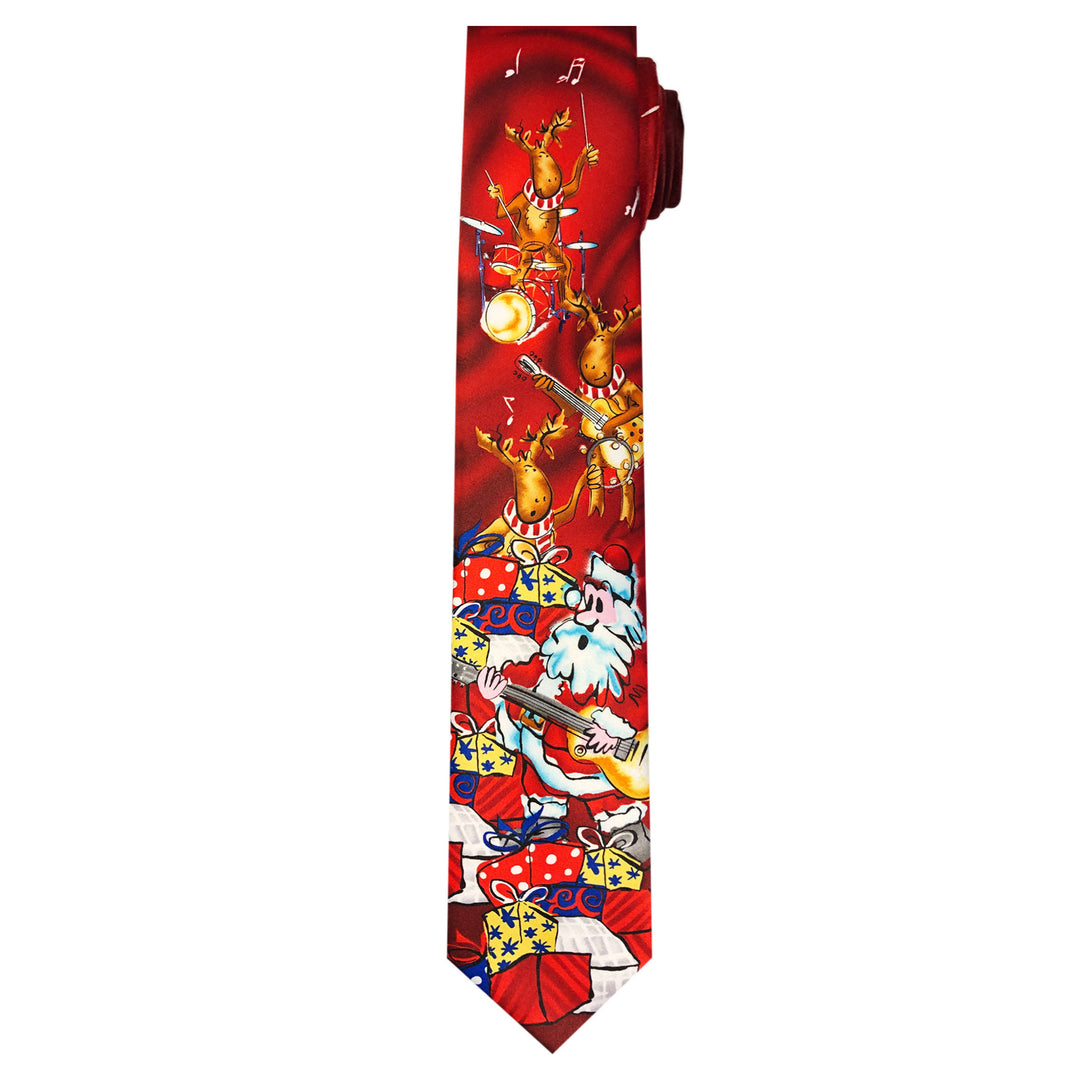 Jerry Garcia Christmas Santa Reindeer Tie