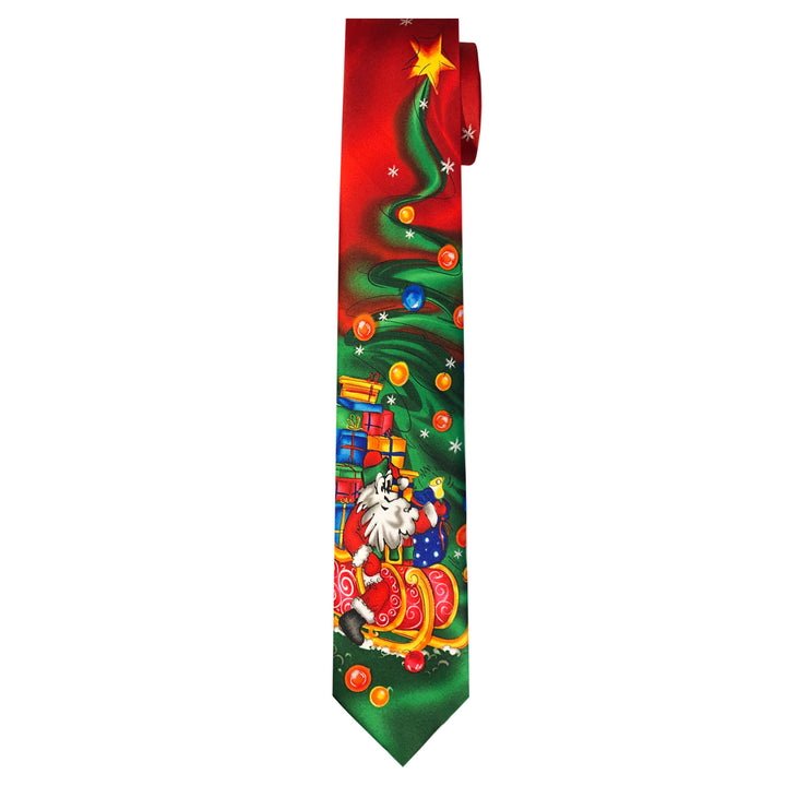 Jerry Garcia Christmas Santa Sleigh Tie