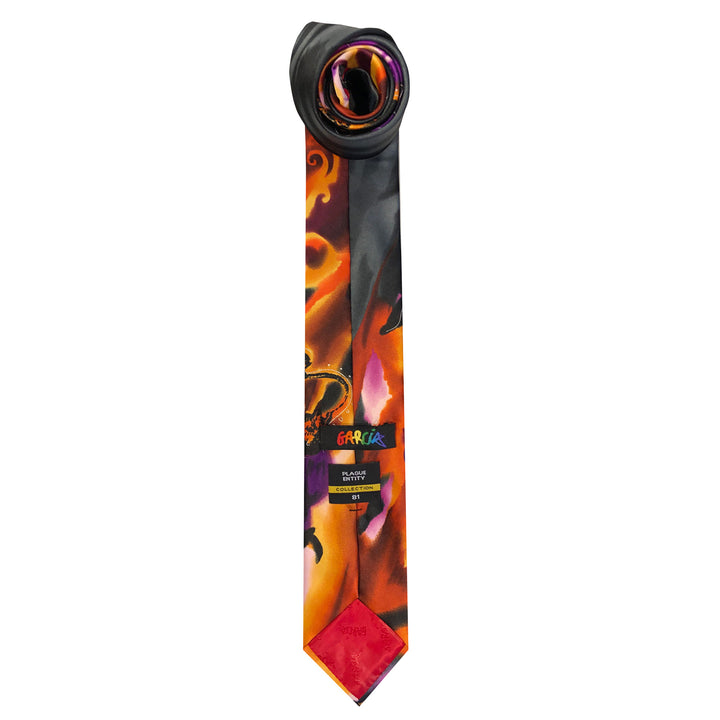 Jerry Garcia Halloween Purple Skull Extra Long Tie